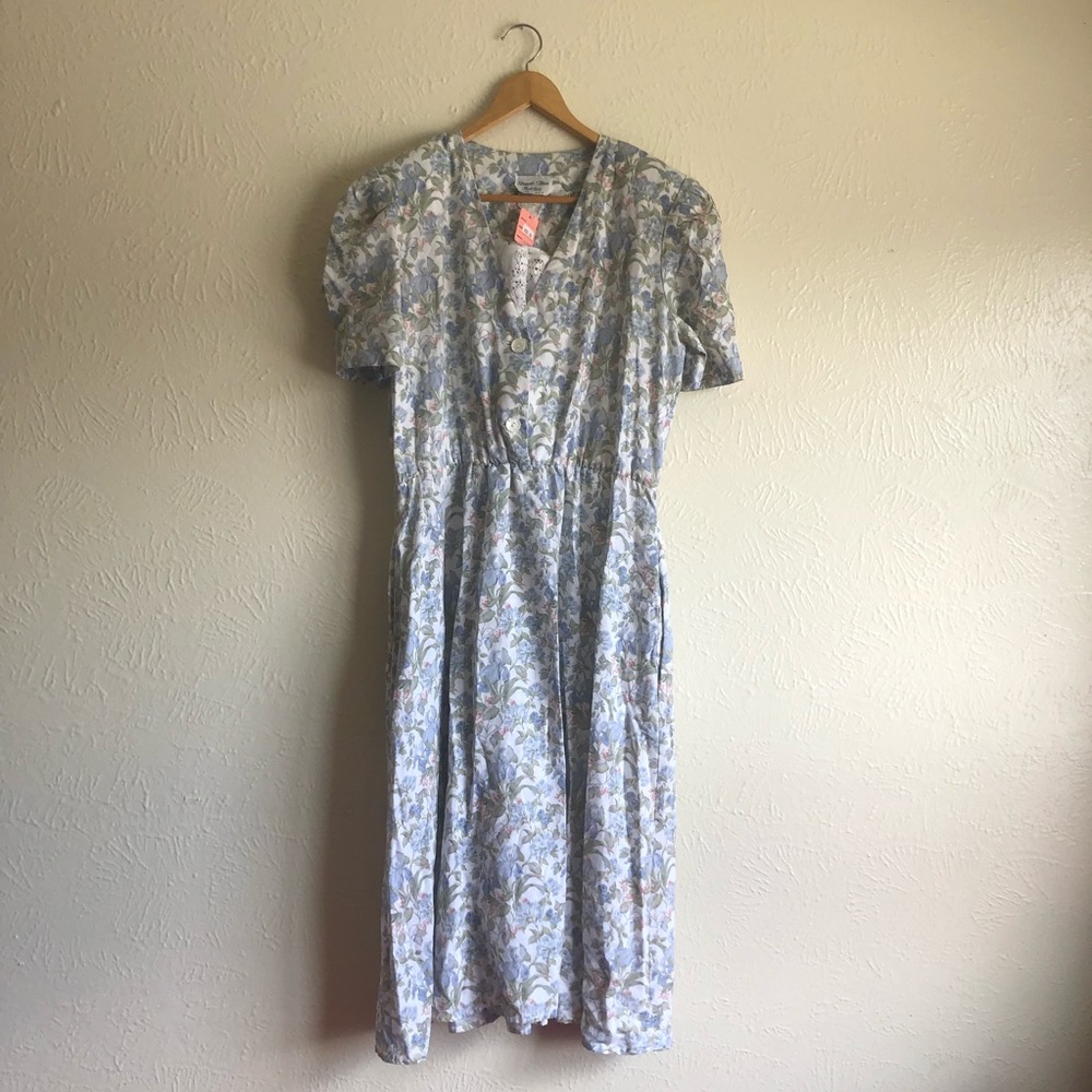 Vintage Stuart Alan Midi Floral Dress w/ Pockets